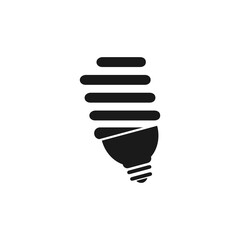 Energy saving spiral light bulb, eco LED lamp icon
