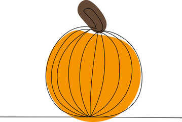orange pumpkins one continuous line drawing