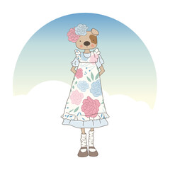 vintage teenage dog girl