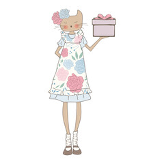 vintage teenage cat girl