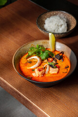 Squid meat with parsley, lime, chili, fish meat