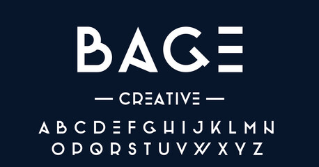 BAGE Modern Sport Italic Font. Typeface urban style fonts for technology, digital, movie, logo design. Alphabet Collections