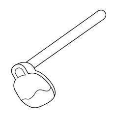 Hoe outline vector on white background