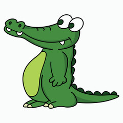 Crocodile coloring vector cartoon design on white background