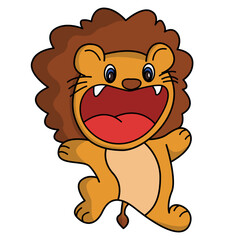 Lion coloring vector cartoon design on white background