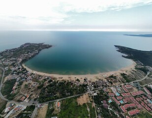 aerial view of bay