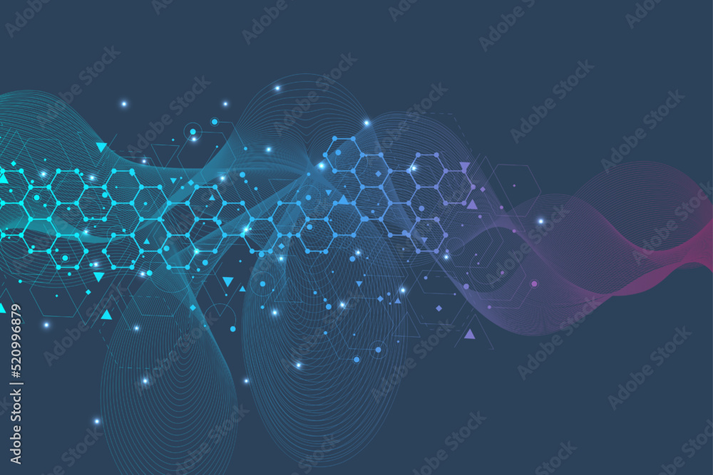 Poster big data visualization background. modern futuristic virtual abstract background. science network pa