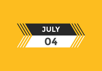 july 4 Calendar icon Design. Calendar Date 4th july. Calendar template 
