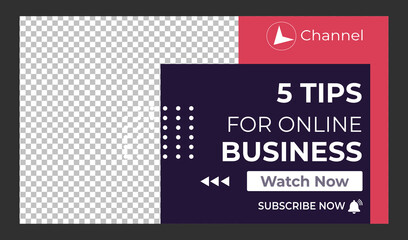 Editable Creative corporate social media web banner and youtube thumbnail template | Youtube live stream video thumbnail for marketing agency | video thumbnail | Youtube thumbnail