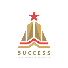 Obraz na płótnie Canvas Success - abstract vector logo. Design elements with star sign. Development symbol. Growth and start-up concept illustration.
