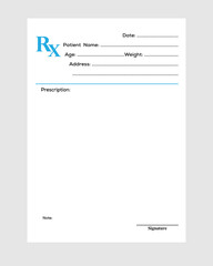 Rx pad template. Medical regular prescription form. © MdAl
