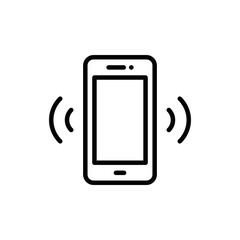Phone signal icon. Simple outline style. Phone cell, smartphone, wireless, communication concept. Thin line vector illustration isolated on white background. EPS 10.