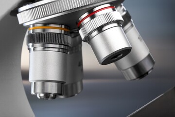 scientist prepare sample for research on microscope. Placing blood sample on microscope slide. Science and medicine concept.