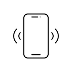 Phone signal icon. Simple outline style. Phone cell, smartphone, wireless, communication concept. Thin line vector illustration isolated on white background. EPS 10.