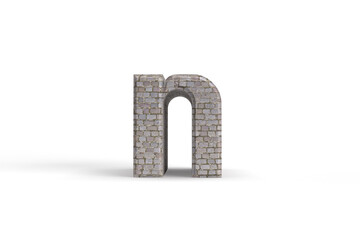 Old style brick stone letter N