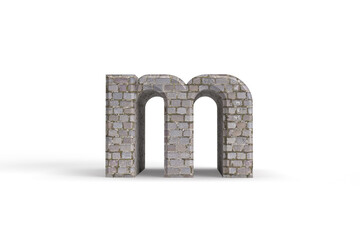 Old style brick stone letter M