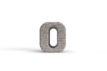 Old style brick stone letter o