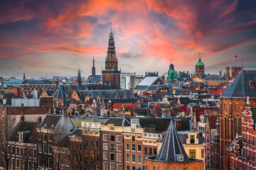 Amsterdam, Pays-Bas Paysage urbain du centre-ville historique