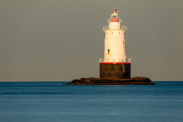 07/10/2022 - Little Compton, RI USA - Early morning image of the Sakonnet Point Light (West Island...