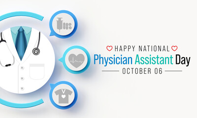 National Physician assistant day is observed every year on October 6, The role of the PA is to practice medicine under the direction and supervision of a licensed physician. 3D Rendering