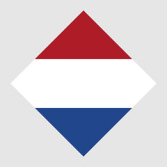 Netherlands flag, official colors. Vector illustration.