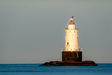 07/10/2022 - Little Compton, RI USA - Early morning image of the Sakonnet Point Light (West Island...