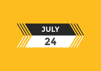 july 24 Calendar icon Design. Calendar Date 24th july. Calendar template 
