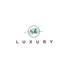 Luxury Initial RK Logo Design. Feminine Handwritten Alphabet with Script Font and Minimalist Style. Elegant Personal Monogram for Fashion, Beauty, Corporate Brand