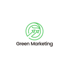 Leaf Eco Logo. Green Growth Arrow Design. Organic Business and Investment Symbol. Modern Nature and Environment Vector Icon for Marketing, Ecology, and Sustainable Lifestyle 