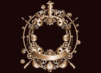 Steampunk Rahmen im Dampfmaschinen Look