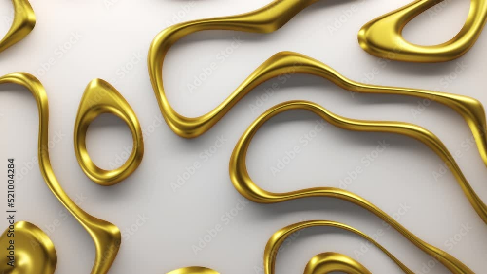 Aufkleber golden abstract pattern on a white background. design template with golden waves. looped animation 4