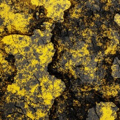 black yellow concrete wall deep crack texture 3d rendering