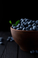 Fresh blueberry background, blueberries with space for text. Vegetarian concept. Berry textures. healthy eating