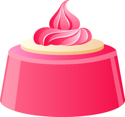 Candy with pink cream swirl. Sweet dessert icon