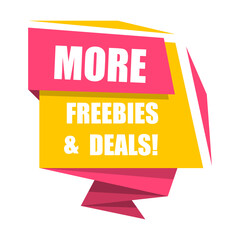 Badge More Freebies Deals, vector illustration