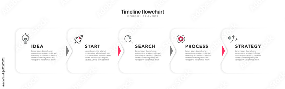Poster Timeline infographic design with 5 options or steps. Infographics for business concept. Can be used for presentations workflow layout, banner, process, diagram, flow chart, info graph, annual report.