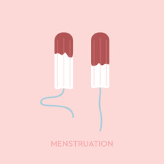 menstrual tampon female hygiene simple graphic isolated - obrazy, fototapety, plakaty