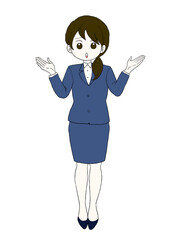 両手を上げる女性