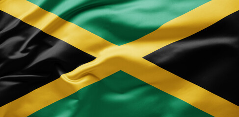  Waving national flag of Jamaica