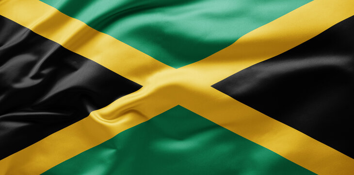  Waving national flag of Jamaica
