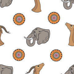 vector graphic seamless pattern with african animals 1