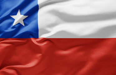 Fototapeta na wymiar Waving national flag of Chile