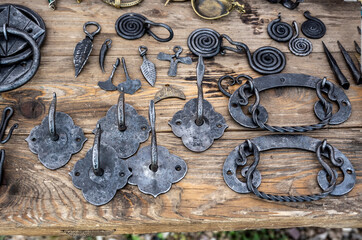 household vintage items made of metal by forging