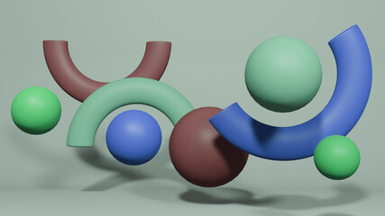 Abstract 3d render, modern geometric background, graphic design