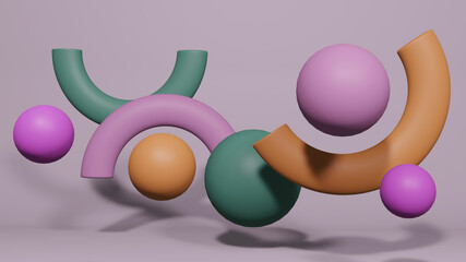 Abstract 3d render, modern geometric background, graphic design