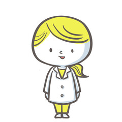 立ち姿の薬剤師　黄色バージョン