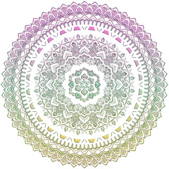 マンダラアート(幾何学模様、レース風、七色)