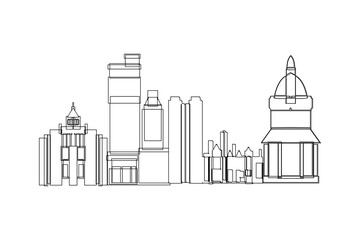 Lexington City skyline Line drawing. Travel and destination concept vector illustration.