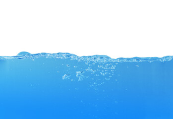 Fresh water surface with splash and air bubbles .
