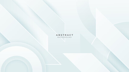 Abstract white shape with futuristic concept background. Vector abstract gray, geometric background. Designed for business presentation background